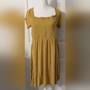 Gap mustard yellow midi dress Sz: L NWT